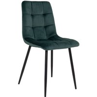 House Nordic Middelfart Eetkamerstoel Velvet Groen - Set van 2