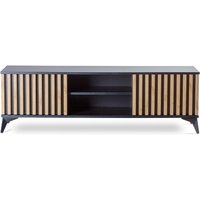 RTV-Schrank mit Lamellen LUNA stehend 161x42.2x51cm Wotan-Eiche