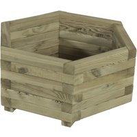 Bloembak plantenbak hout zeskant 70cm geÃ¯mpregneerd grenen
