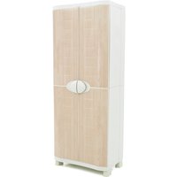Kunststof opbergkast beuken 70x184cm met 4 inlegplanken