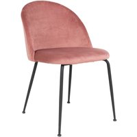 House Nordic Geneve Eetkamerstoel Velvet - Roze Zwart - Set van 2