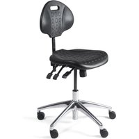 Workliving Werkstoel - PU - Laag - Alu onderstel met wielen - (N)EN 1335