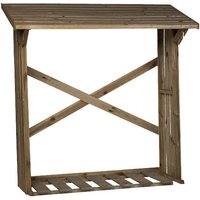 Houtberging haardhoutberging robuust voor haardhout met vloer 180x180x70cm