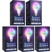 LidekaÂ® Smart E27 LED Lamp 10W - Dimbaar RGB + Wit Licht - Set van 5