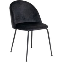 House Nordic Geneve Eetkamerstoel Velvet - Zwart Zwart - Set van 2
