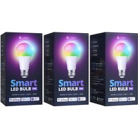 LidekaÂ® Smart E27 LED Lamp 10W - Dimbaar RGB + Wit Licht - Set van 3