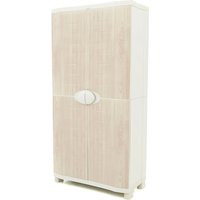 Kunststof opbergkast beuken 90x184cm met 4 inlegplanken