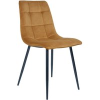 House Nordic Middelfart Eetkamerstoel Velvet Geel - Set van 2