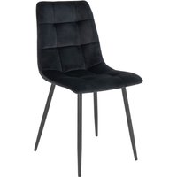 House Nordic Middelfart Eetkamerstoel Velvet Zwart - Set van 2