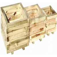 Bloembak plantenbak hout vierkant set