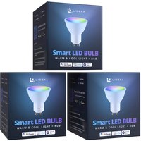 LidekaÂ® LED Spot GU10 - Smart LED Lamp - RGBW - Dimbaar - Set van 3