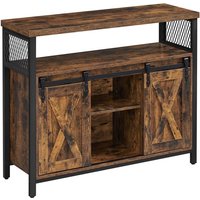 Mazazu - Kast - Kast met deuren - Industrieel - Hout/Metaal - Bruin/Zwart - 100x33x80